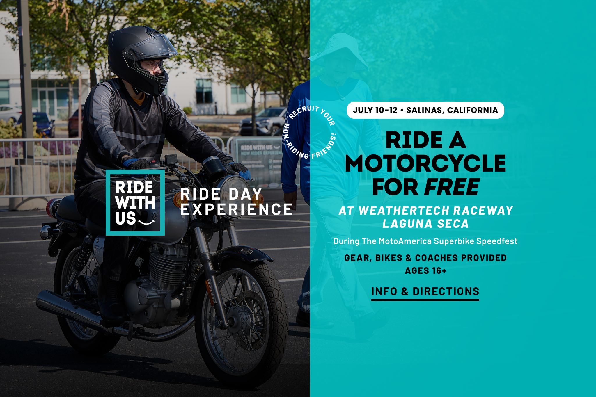 Ride With Us Ride Day Experience - WeatherTech Raceway Laguna Seca